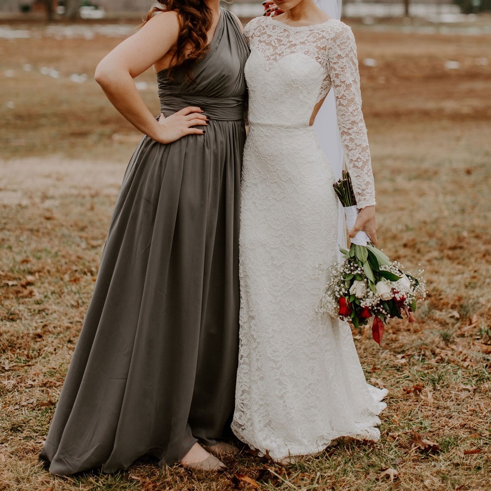 Grey Awei Bridal Bridesmaid Dress- Fits like s.14